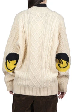 5G Wool Cable Knit Elbow-CAPITAL Cardigan - Natural -ICHI Sales Shop Kapital 5G Wool Cable Knit Elbow CAPITAL Cardigan Natural K2211KN138 NAT ac 04 w