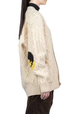 5G Wool Cable Knit Elbow-CAPITAL Cardigan - Natural -ICHI Sales Shop Kapital 5G Wool Cable Knit Elbow CAPITAL Cardigan Natural K2211KN138 NAT ac 05 w