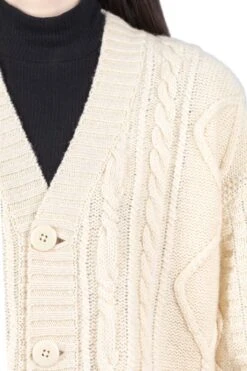 5G Wool Cable Knit Elbow-CAPITAL Cardigan - Natural -ICHI Sales Shop Kapital 5G Wool Cable Knit Elbow CAPITAL Cardigan Natural K2211KN138 NAT ac 06 w