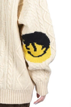 5G Wool Cable Knit Elbow-CAPITAL Cardigan - Natural -ICHI Sales Shop Kapital 5G Wool Cable Knit Elbow CAPITAL Cardigan Natural K2211KN138 NAT ac 08 w