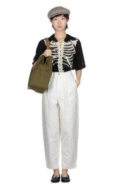 Canvas High Waist MONROE DAKOTA Pants - White