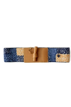 ICHI Sales Shop 30 GABBEH Elastic Leather Toggle Buckle Belt (Patchwork)