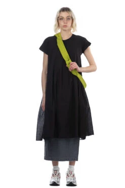 Jersey X Single Gauze AURORA Dress - Black