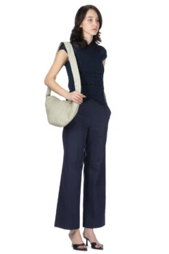 Cotton Lace Sleeveless Knitted Top - Navy -ICHI Sales Shop Mame Kurogouchi Cotton Lace Sleeveless Knitted Top Navy MM24SS KN063 NV noe 2010