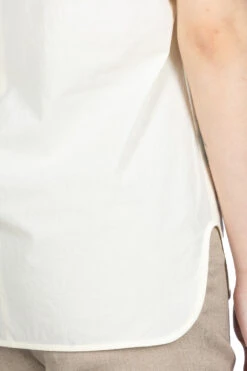 Dry Touch Cotton Blouse - Ecru -ICHI Sales Shop Mame Kurogouchi Dry Touch Cotton Blouse Ecru MM23PF SH722 noe 07