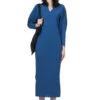 Milano Ribbed Deep V-Neck Dress - Blue -ICHI Sales Shop Mame Kurogouchi Milano Ribbed Deep V Neck Dress Blue MM24SS KN074 BL 2001