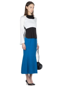 Random Ribbed Cotton Cropped Top - White -ICHI Sales Shop Mame Kurogouchi Random Ribbed Cotton Cropped Top White MM24SS JS051 WH noe 07