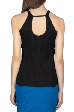 Random Ribbed Cotton Sleeve Top - Black -ICHI Sales Shop Mame Kurogouchi Random Ribbed Cotton Sleeve Top Black MM24SS JS052 BLK noe 53