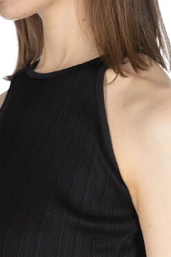 Random Ribbed Cotton Sleeve Top - Black -ICHI Sales Shop Mame Kurogouchi Random Ribbed Cotton Sleeve Top Black MM24SS JS052 BLK noe 54