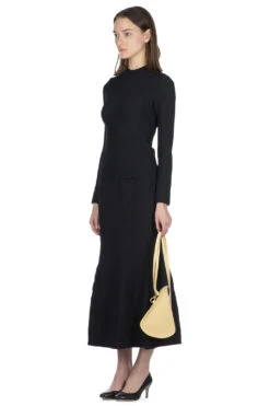 Shirring Jersey Jacquard Top - Black -ICHI Sales Shop Mame Kurogouchi Shirring Jersey Jacquard Top Black MM24SS JS014 BLK 27 w