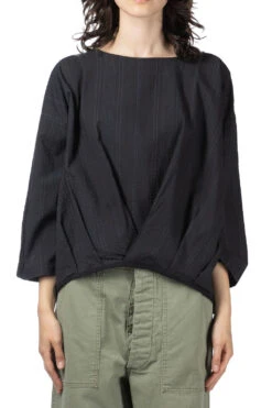 ICHI Sales Shop -ICHI Sales Shop NARU Cotton Ripple Toronto Pullover Black 654857 02