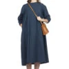 Sheeting 2way Dress - Dark Blue -ICHI Sales Shop NARU Sheeting 2way Dress Dark Blue 654834 01