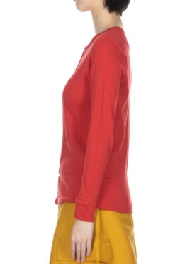 Soft Cotton Frais Stitch Cardigan - Red -ICHI Sales Shop NARU Soft Cotton Frais Stitch Cardigan Red 648201 03