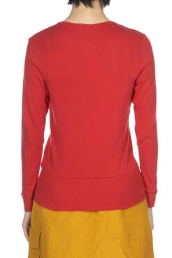 Soft Cotton Frais Stitch Cardigan - Red -ICHI Sales Shop NARU Soft Cotton Frais Stitch Cardigan Red 648201 04