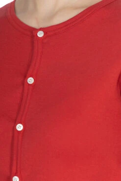 Soft Cotton Frais Stitch Cardigan - Red -ICHI Sales Shop NARU Soft Cotton Frais Stitch Cardigan Red 648201 05