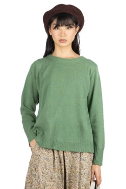 Tasmanian Lambswool Pullover - Dry Basil