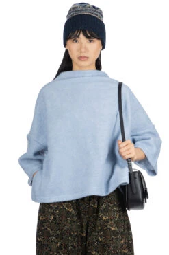 Travel Wool High Heck Pullover - Light Blue
