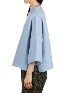 Travel Wool High Heck Pullover - Light Blue -ICHI Sales Shop NARU Travel Wool High Heck Pullover Light Blue 650242 LB 03