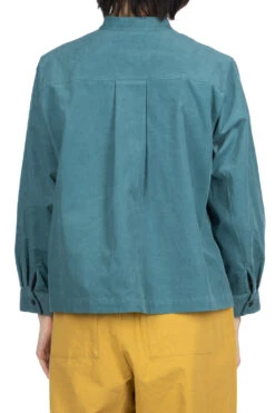 Corduroy Mao Collar Shirt - Blue Green -ICHI Sales Shop Nachukara Corduroy Mao Collar Shirt Blue Green nk535741 04