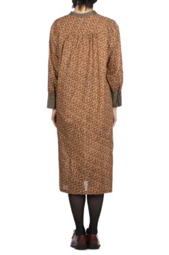 Cotton Flower & Leaf Dress - Orange -ICHI Sales Shop Nachukara Cotton Flower Leaf Dress Orange nk535231 04