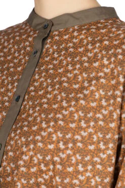 Cotton Flower & Leaf Dress - Orange -ICHI Sales Shop Nachukara Cotton Flower Leaf Dress Orange nk535231 05