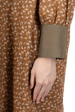 Cotton Flower & Leaf Dress - Orange -ICHI Sales Shop Nachukara Cotton Flower Leaf Dress Orange nk535231 06