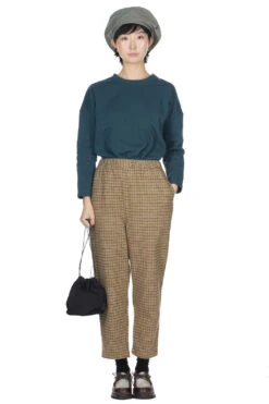 Cotton Tweed Tapered Pants - Yellow