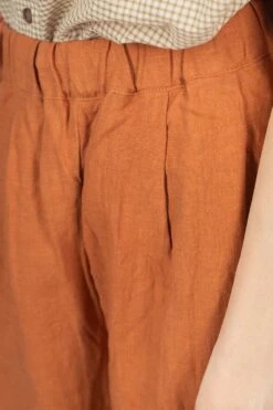 Linen 2 Tuck Pants - Orange -ICHI Sales Shop Nachukara Linen 2 Tuck Pants Orange nk335462 05