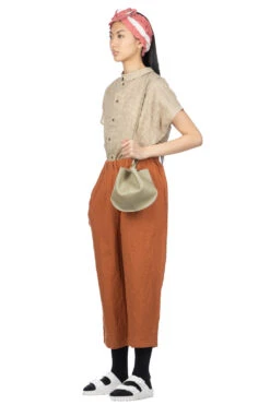 Linen 2 Tuck Pants - Orange -ICHI Sales Shop Nachukara Linen 2 Tuck Pants Orange nk335462 08
