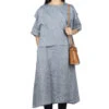 Linen Poplin Layerd Dress -ICHI Sales Shop Nachukara Linen Poplin Layerd Dress nk335231 01
