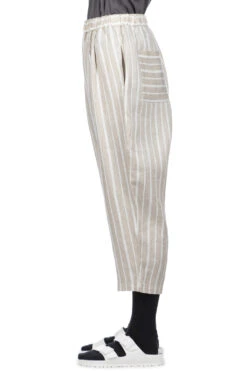 Linen Stripe 2 Tuck Pants - Beige -ICHI Sales Shop Nachukara Linen Stripe 2 Tuck Pants Beige nk335461 03