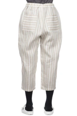 Linen Stripe 2 Tuck Pants - Beige -ICHI Sales Shop Nachukara Linen Stripe 2 Tuck Pants Beige nk335461 04