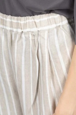 Linen Stripe 2 Tuck Pants - Beige -ICHI Sales Shop Nachukara Linen Stripe 2 Tuck Pants Beige nk335461 05