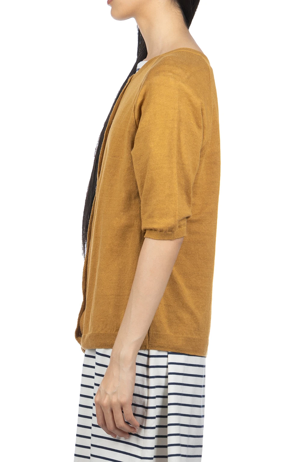 Linen 2 Way Pullover - Yellow 5 Linen 2 Way Pullover - Yellow - Image 3