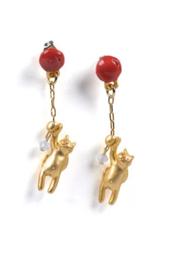 Balloon And Cat Earrings