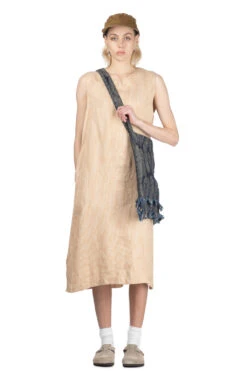 Linen Silk Sleeveless Slit Dress