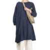 Silk Mixed Basque Shirt Dress - Navy Blue -ICHI Sales Shop tss Silk Mixed Basque Shirt Dress Navy Blue TT50QS02 01 w